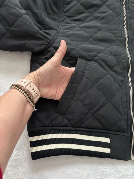 TRUE RELIGION Horseshoe Quilted Black Zip Up Bomber Jacket--NWT--M - Picture 7 of 16